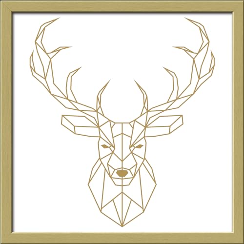 Pro-Art gerahmtes Wandbild Slim Scandic Golden Polygon Deer, 32,5x32,5 cm von Pro-Art