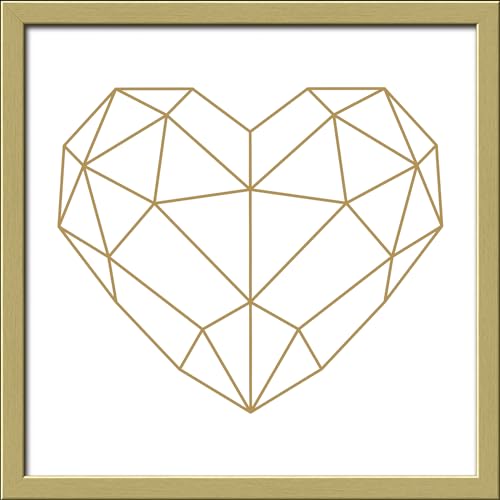 Pro-Art gerahmtes Wandbild Slim Scandic Golden Polygon Heart, 32,5x32,5 cm von Pro-Art