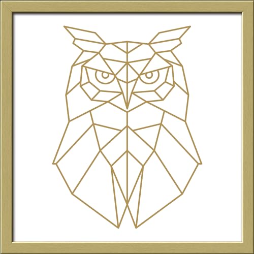 Pro-Art gerahmtes Wandbild Slim Scandic Golden Polygon Owl, 32,5x32,5 cm von Pro-Art