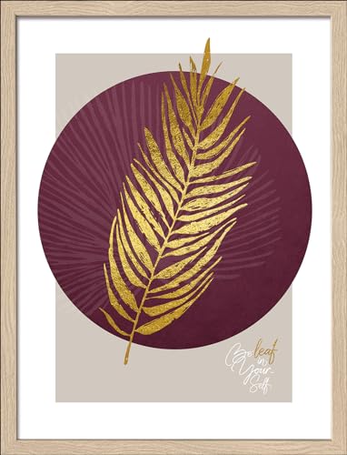 Pro-Art gerahmtes Wandbild Slim Scandic Golden leaf II, 42,5x32,5 cm von Pro-Art