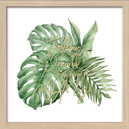 Pro-Art gerahmtes Wandbild Slim Scandic Green Leaf III, 28x28 cm von Pro-Art