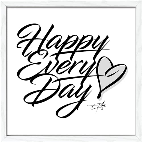 Pro-Art gerahmtes Wandbild Slim Scandic Happy every day, 32,5x32,5 cm von Pro-Art