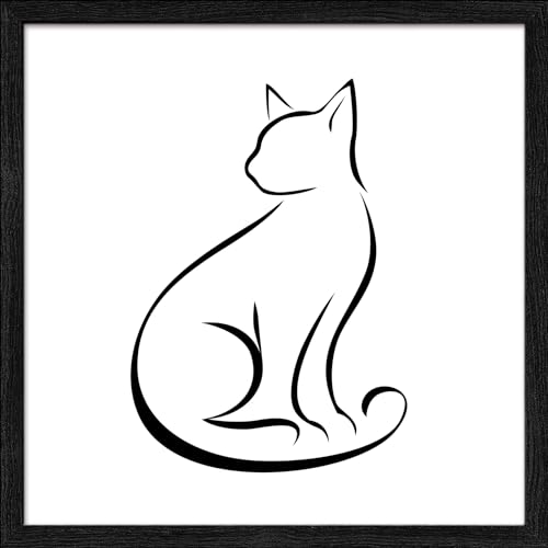 Pro-Art gerahmtes Wandbild Slim Scandic Line-Art-Cat, 32,5x32,5 cm von Pro-Art