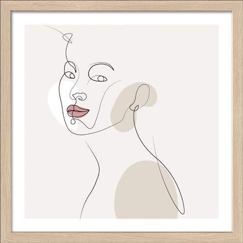 Pro-Art gerahmtes Wandbild Slim Scandic Line-Art-Faces II, 32,5x32,5 cm von Pro-Art