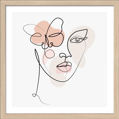 Pro-Art gerahmtes Wandbild Slim Scandic Line-Art-Faces III, 32,5x32,5 cm von Pro-Art