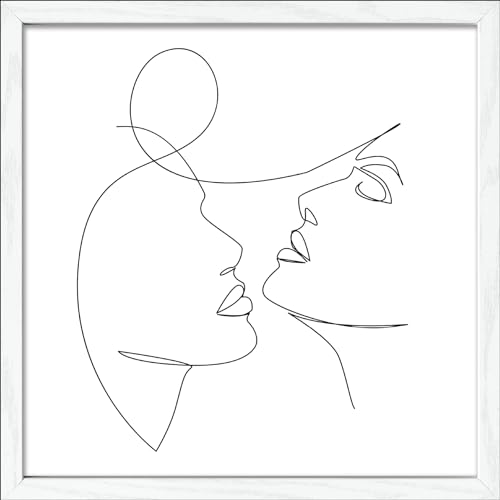 Pro-Art gerahmtes Wandbild Slim Scandic Line-Art-Faces V, 32,5x32,5 cm von Pro-Art-Bilderpalette