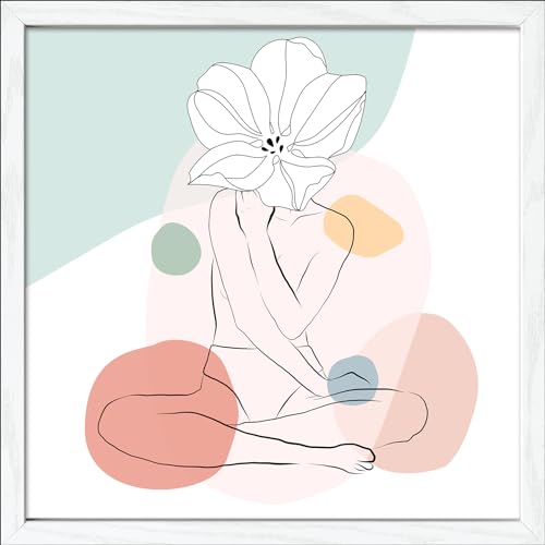Pro-Art gerahmtes Wandbild Slim Scandic Line Art Flowers VI, 32,5x32,5 cm von Pro-Art