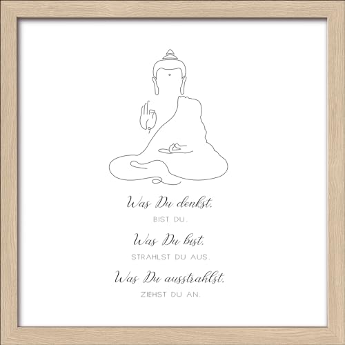 Pro-Art gerahmtes Wandbild Slim Scandic Namaste, 28x28 cm von Pro-Art