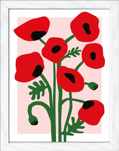 Pro-Art gerahmtes Wandbild Slim Scandic Painted Poppies, 24x19 cm von Pro-Art