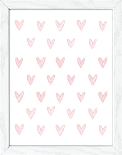 Pro-Art gerahmtes Wandbild Slim Scandic Pink Hearts, 24x19 cm von Pro-Art