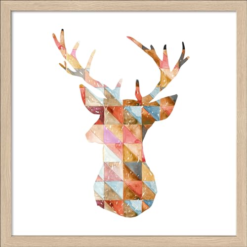 Pro-Art gerahmtes Wandbild Slim Scandic Polygon Deer, 32,5x32,5 cm von Pro-Art