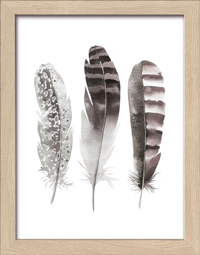 Pro-Art gerahmtes Wandbild Slim Scandic Three Brown Feathers, 24x19 cm von Pro-Art