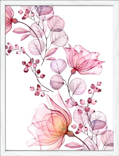 Pro-Art gerahmtes Wandbild Slim Scandic Transparent Flowers, 42,5x32,5 cm von Pro-Art