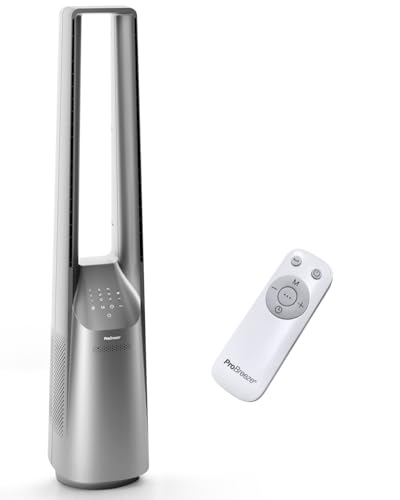 Pro Breeze 101cm rotorloser Ventilator - Ventilator oszillierend mit Fernbedienung, LED Display, 6 Geschwindigkeiten - Turmventilator sehr leise, 5 Betriebsmodi, Auto 60° Oszillation, 7h Timer von Pro Breeze