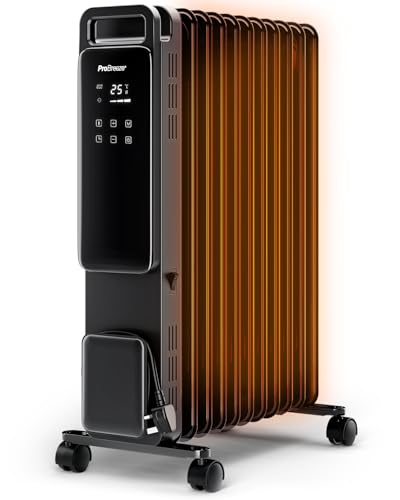 Pro Breeze OmniWarm Ölradiator 2500W mit 11 Lamellen, Heizung elektrisch - Ölradiator energiesparend, 3 Heizstufen, Einstellbares Thermostat, 24h Timer, Touch Display & Sicherheitsabschaltfunktion von Pro Breeze