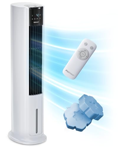 Pro Breeze OmniAir 7L Mobiler Luftkühler - Turmventilator mit Fernbedienung, 4 Gebläsestufen, 4 Modi, Auto 60° Oszillation, 10-Stunden-Timer - Klimagerät mobil ohne Abluftschlauch für Zuhause & Büro von Pro Breeze