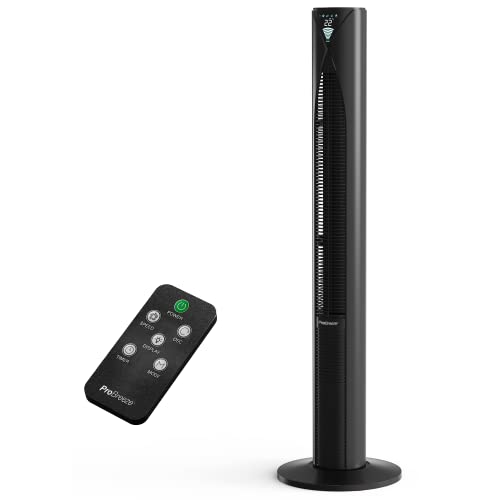 Pro Breeze Turmventilator mit Fernbedienung, Oszillierend 70°, Standventilator mit 3 Lüftungsstufen, 14 Stunden Timer, 45W, 117cm hoch, Ventilator mit 4 Modi & Stromsparender Schlafmodus - Schwarz Pro Breeze Turmventilator mit Fernbedienung, Oszillierend 70°, Standventilator mit 3 Lüftungsstufen, 14 Stunden Timer, 45W, 117cm hoch, Ventilator mit 4 Modi & Stromsparender Schlafmodus - Schwarz von Pro Breeze