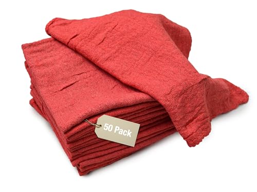 Pro-Clean Basics A21816 Wiederverwendbare Reinigungstücher, Polyester-Baumwolle, 25,4 x 30,5 cm, Rot, 50 Stück von Pro-Clean Basics