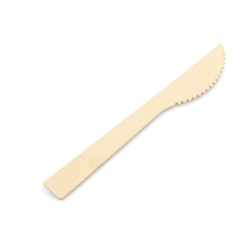100 Bio Messer Einwegmesser Holzmesser aus Bambus 17cm Premium Qualität extra stark von Pro DP
