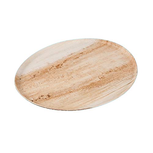 100 Bio Palmblatt Pizzateller Pizzaplatten Pizza Servierteller Bio Einweg Teller rund Ø25cm - Inkl. Verpackungslizenz in D von Pro DP