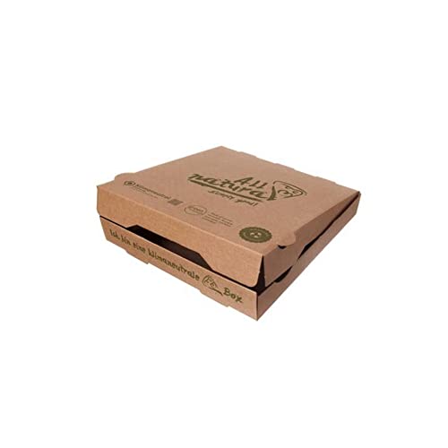 Pro DP 100 Pizzaboxen Pizzakartons Pizzaschachteln 26x26x4cm braun mit Bio Neutraldruck All Natural klimaneutral - Inkl. VerpG in D von Pro DP