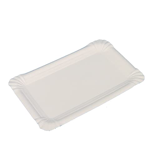 1000 Bio Frischfaser Pappteller weiß 18x26cm Kuchenpappen Imbissteller Papierteller Einwegteller Einweggeschirr fettdicht - Inkl. VerpG im D. von Pro DP