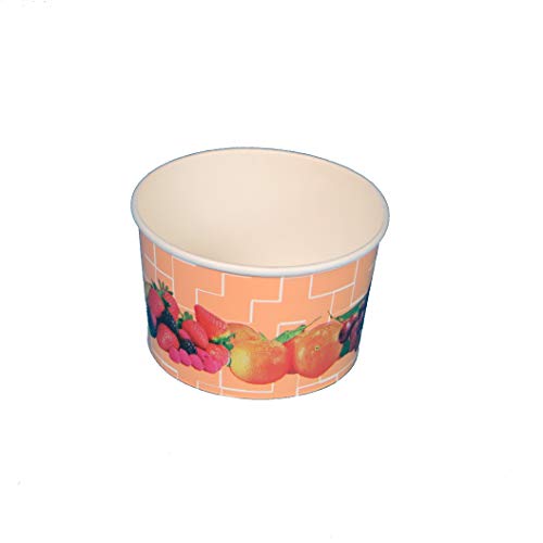 1000 Eisbecher Eiskrem Frozen Yoghurt to go Becher 340ml Papier/Pappe Apricot Früchte Ø101mm 63mm hoch Made in Germany - Inkl. VerpG von Pro DP