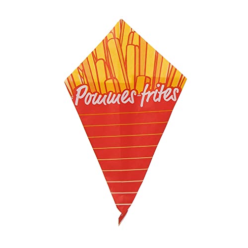 1000 Pommes Spitztüten Snacktüten mit Pommes Frites Neutraldruck Papier versch. Größen wählbar - Ink. VerpackG in D (200g) von Pro DP