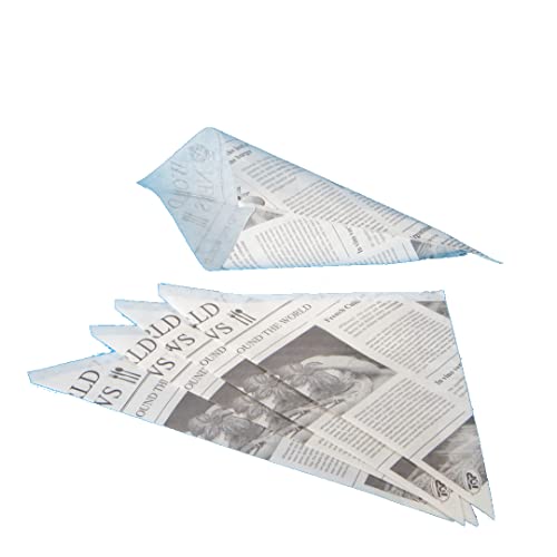 1000 Snack Spitztüten f. Pommes Fish´n Chips gebrannte Mandeln etc. mit Zeitungsmotiv Perga fettdicht versch. Größen - Inkl. VerpG in D (230mm / 250g) von Pro DP