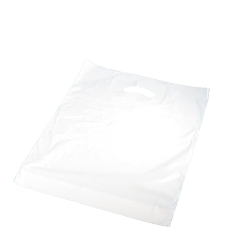 1000 Stk MDPE Grifflochtragetaschen standard weiss 38x45+5 cm 14my - Inkl. VerpG in D von Pro DP