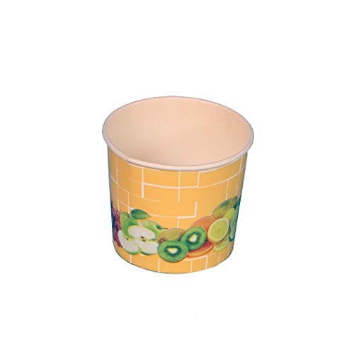 1200 Eisbecher Eiskrem Frozen Yoghurt to go Becher 250ml Papier/Pappe Orange Früchte Ø81mm 68mm hoch Made in Germany - Inkl. VerpG von Pro DP