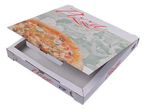 150-200 Pizzakartons Pizzaschachteln Pizzabox Modell C Kraft "Pizza Style" verschiedene Größen zur Auswahl (26x26x3cm 200St) von Pro DP