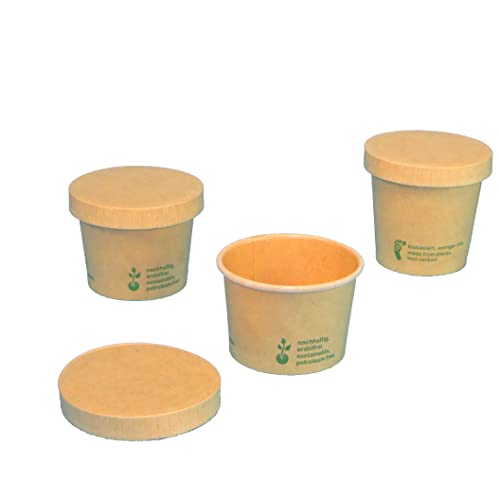 2000 Bio Dressingbecher Soßenbecher Wasabi Cups Dip Becher Ø62mm braun Papier mit Bio Barriere versch. Größen - Inkl. VerpG i D (100ml) von Pro DP