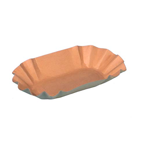 2000 Bio Pappschalen Pommes Currywurst Imbiss Snackschalen 10,5x17,5x3cm Bio-0B braun Frischfaser mit Fettbarriere biologisch abbaubar - Inkl. Verpackungslizenz gemäß VerpG in D von Pro DP