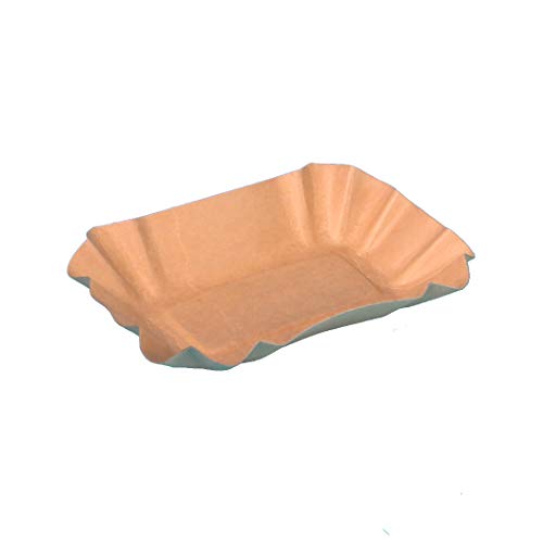 2000 Bio Pappschalen Pommes Currywurst Imbiss Snackschalen 9x14x3cm Bio-51 braun mit Fettbarriere biologisch abbaubar - Inkl. VerpG in D von Pro DP