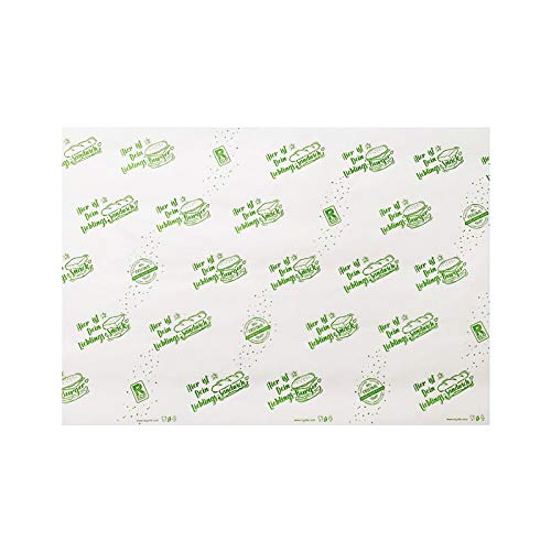 2000 Blatt Bio Hamburgerpapier Sandwichpapier Frischhaltepapier XL fettdicht 32g/m² für Burger Sandwiches Snacks eco-friendly Neutraldruck Grün 33x40cm - Inkl. VerpG in D von Pro DP