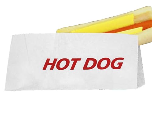 2000 Hot Dog Beutel Hotdog Taschen Anfasser 9x21cm Pergamentersatz Papier Fettdicht mit "Hot Dog" Aufdruck - Inkl. VerpG inD von Pro DP