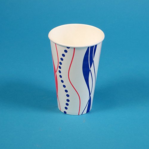 2500 Pappbecher Papptrinkbecher Trinkbecher Colabecher Kaltgetränkebecher Ausschankbecher 0,2l 200ml, Retro blau weiß rot, mit Eichstrich, PE Beschichtet, lebensmittelecht, Qualität Made in Germany von Pro DP