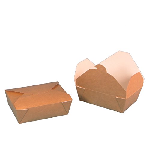 450 Bio Foodboxen Snackboxen Pastaboxen Lunchboxen braun weiß fettdicht Recycling+Frischfaser 100% biologisch abbaubar verschiedene Größen zur Auswahl (125x100x50mm) von Pro DP