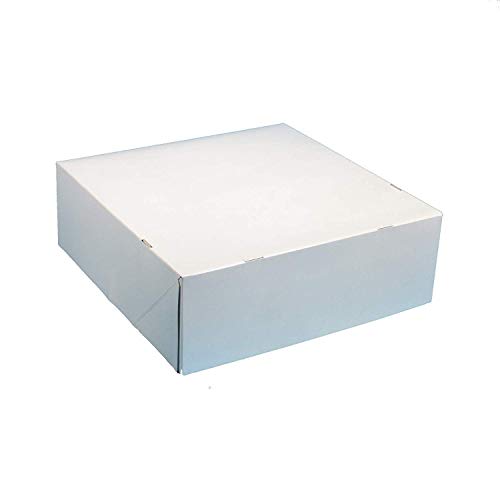 50 Tortenkartons Kuchenkartons Cakeboxen Transportkartons für Kuchen, Torten und Gebäck, weiß, einteilig, 34x34x11cm Premium 450g/m² stark (Preis inkl. DSD) von Pro DP