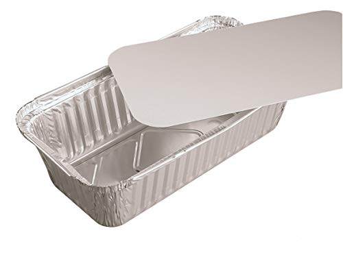 500 Aluminiumschalen Assietten Lasagneschalen Aluschalen 218x113x54mm R14 R14L mit Deckeln Pappe alukaschiert - inkl. VerpG von Pro DP