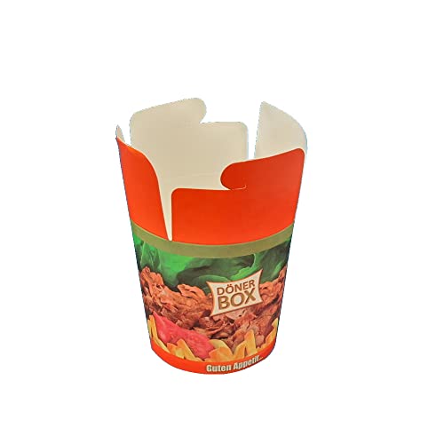 Pro DP 500 Dönerboxen Pomdöner Foodboxen Döner to go Snackbox rot fettdicht 16oz/500ml oder 26oz/750ml zur Auswahl - Inkl. VerpG in D (16oz ca. 500ml) von Pro DP