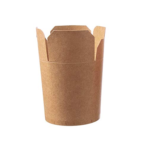 500 Nudelboxen Asiaboxen Snackboxen Foodboxen Pastaboxen Dönerboxen Pappe Hartpapier braun unbedruckt PE beschichtet 26oz ca. 750ml - Inkl. Verpackungslizenz in D. von Pro DP