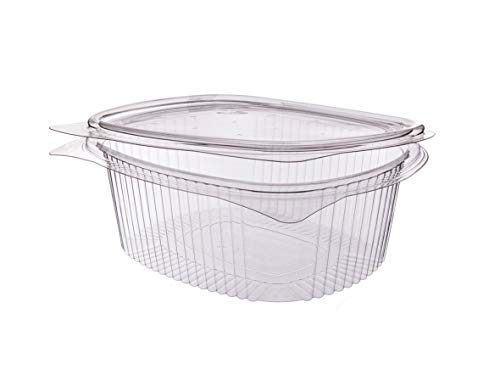 500 Verpackungsbecher Feinkostbecher Salatbecher PP klar eckig mit anhängendem Deckel verschiedene Größen - Inkl. Verpackungslizenz in D (125ml 127x105x28mm) von Pro DP