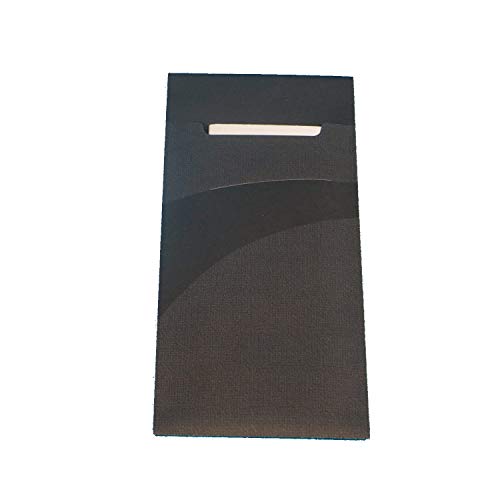 Pro DP 520 Bestecktaschen Serviettentaschen Hartpapier Sacchetto 85x200mm Dunkelgrau Anthrazit inklusive Serviette 40x40cm 2lg weiß von Pro DP