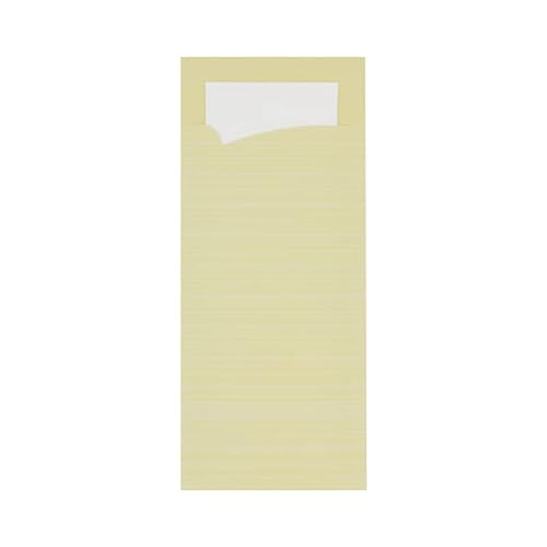 520 Bestecktaschen Serviettentaschen Hartpapier 85x200mm creme beige ivory inklusive Serviette 40x40cm 2lg weiß von Pro DP