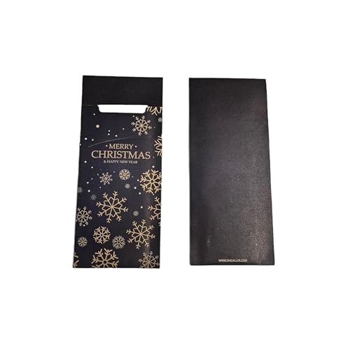 520 Serviettentaschen Bestecktaschen Sacchetto Pochetto Weihnachten 85x200mm schwarz inklusive Tissue Serviette 33x33cm weiß von Pro DP