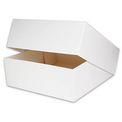 Pro DP 60 Tortenkartons Tortenschachteln 32x32x11cm weiß, Verpackung für Torten, Kuchen, Cupcakes Box, Torten Faltschachteln von Pro DP