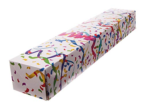 60 Tortenkartons Transportkartons Cakeboxen für Berliner Krapfen Pfannkuchen 60x11x8cm mit Neutraldruck "Konfetti" ideal für Fasching und Karneval - Inkl. VerpG in D von Pro DP