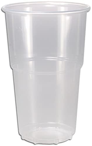 Pro DP 800 Trinkbecher Bierbecher Ausschankbecher 400ml 0,4l mit Schaumrand transparent/klar Einweg Kunststoff PP recycelbar mit SUP Kennzeichnung - Inkl. VerpG in D von Pro DP